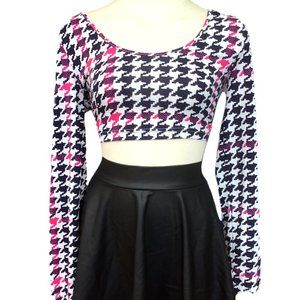 4EVERYOUNG Printed Crop Top Tank Long Sleeve Stretchy Casual L